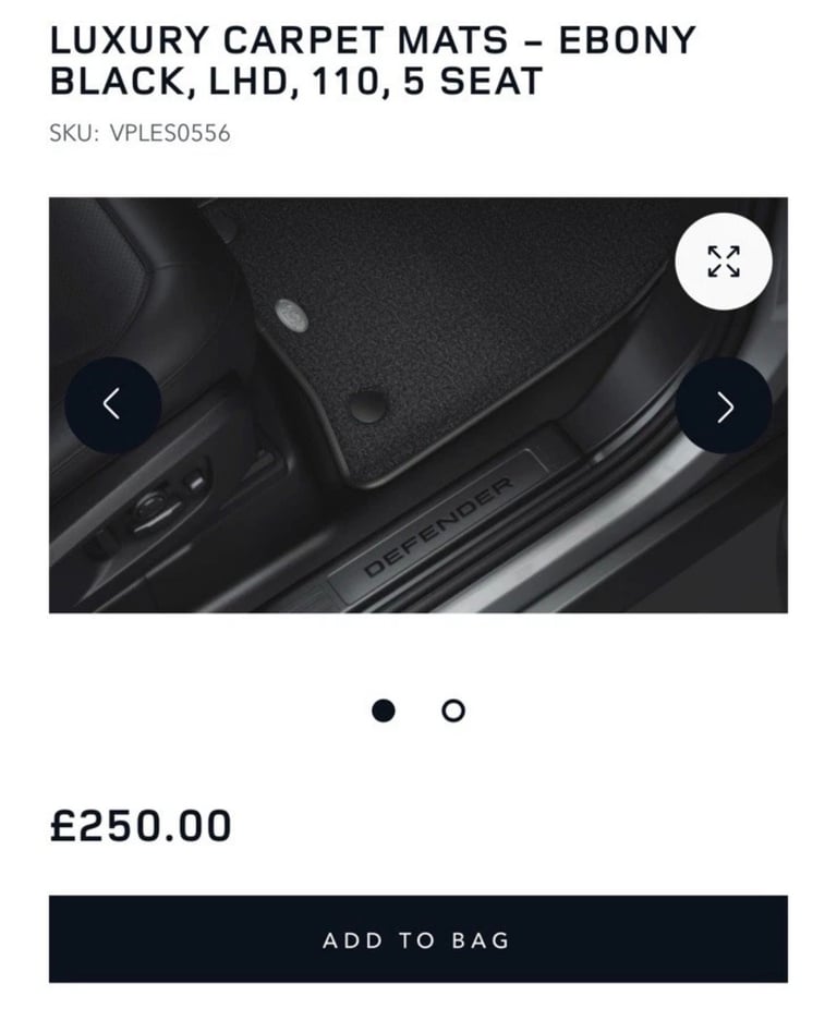 Land rover defender car mat 