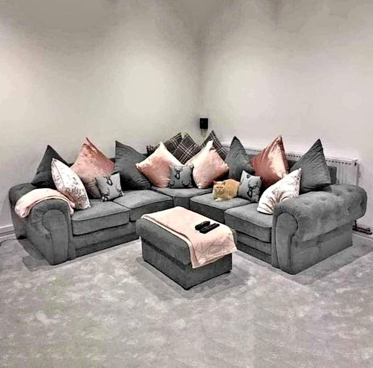 Brand New Verona Fabric Corner & 3+2 Seater Sofa Set - Delivery Across the UK