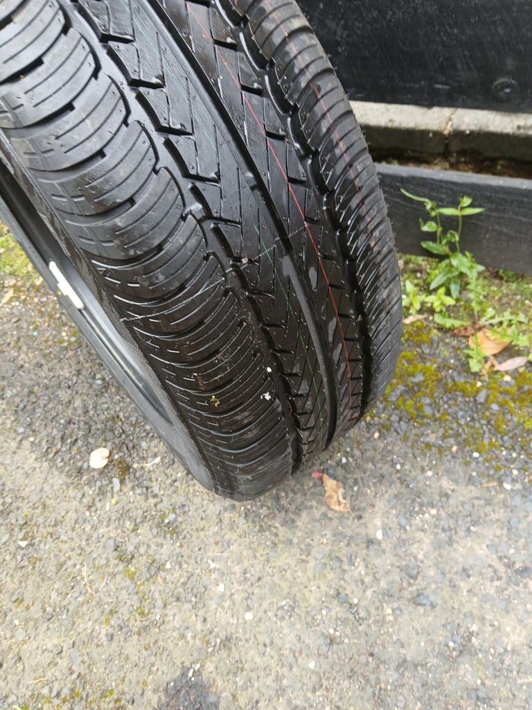 Brand new tyre on a 5 stud steel wheel