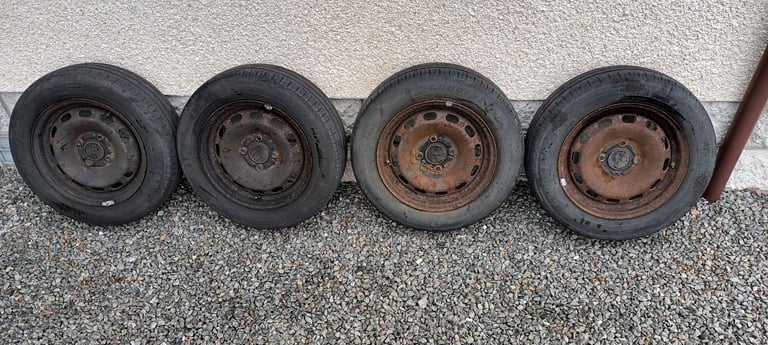 image for Set of steel wheels with goodyear tyres to suit MK7 (came off 2015) Fiesta.