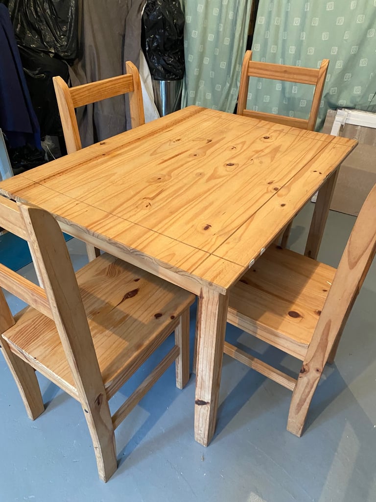 image for Pine dining table And chairs vgc could deliver 