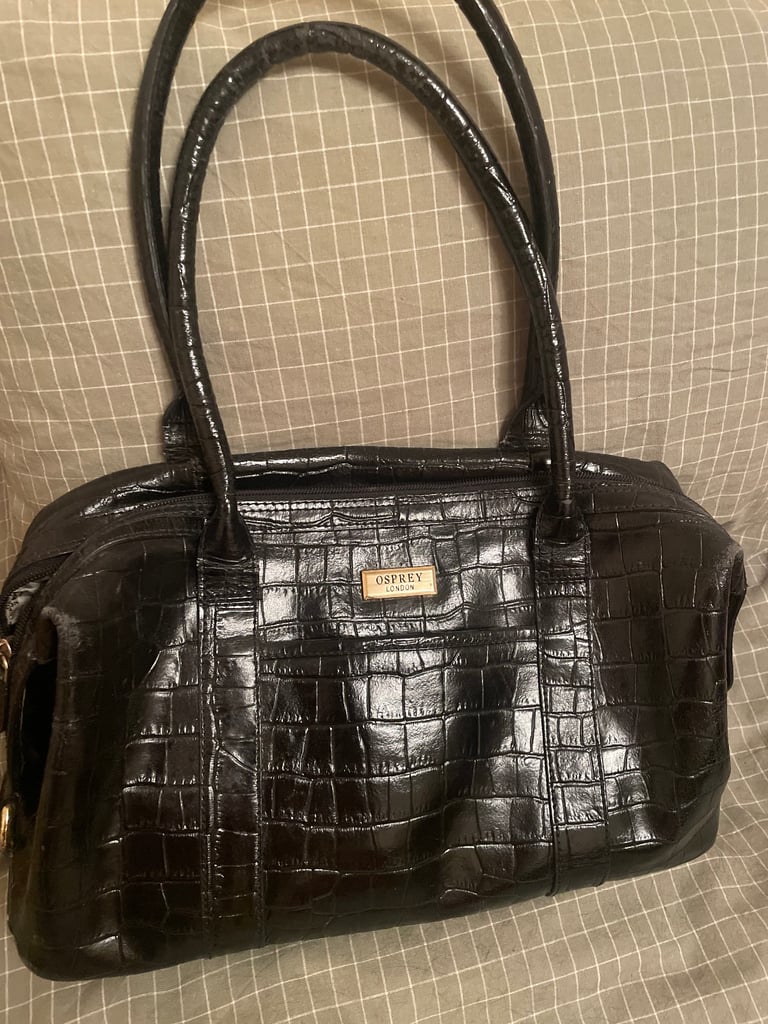 image for Osprey London leather mock crocodile tote bag 