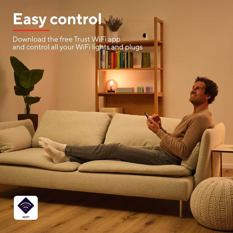 Trust Smart Bulb 2 Pack Dimmable LED Tunable White 9W 2.4GHz WiFi Alexa & Google Home Compatible