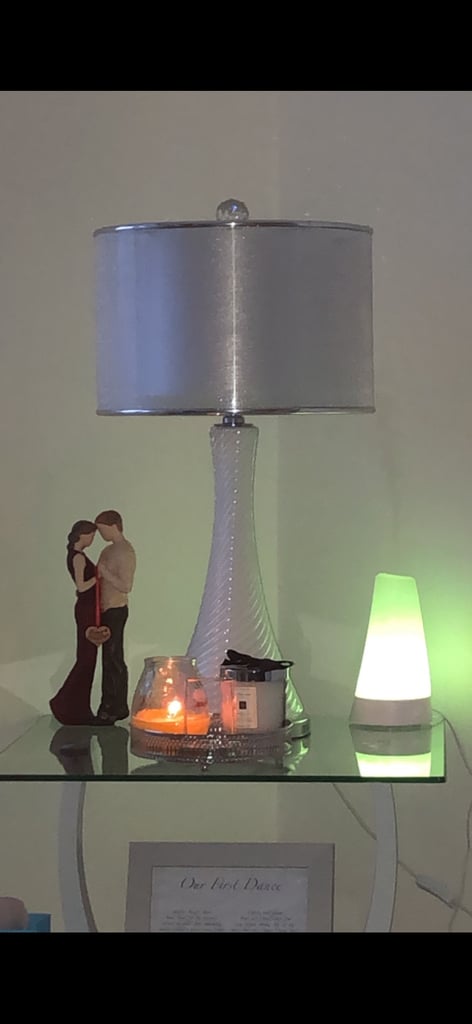 Glass table and light 