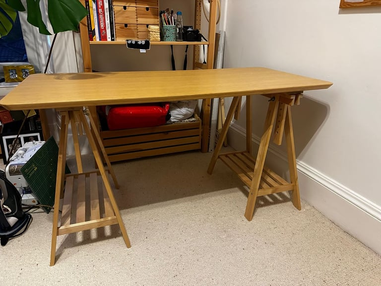 IKEA trestles and bamboo table top (no particle board)