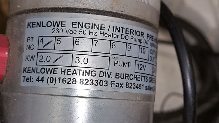 kenlowe 12v 24v engine interior preheater warmer winter 2kw 3kw van vw splitty 240v boat free post