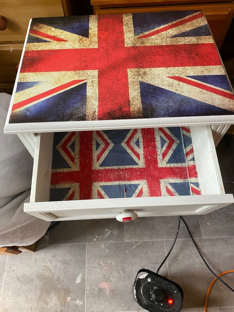 Quirky bedside table Union Jack