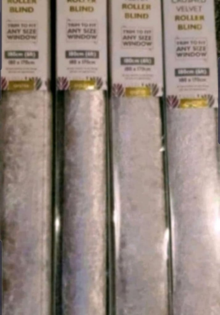 CRUSHED VELVET ROLLER BLINDS X3 NEW