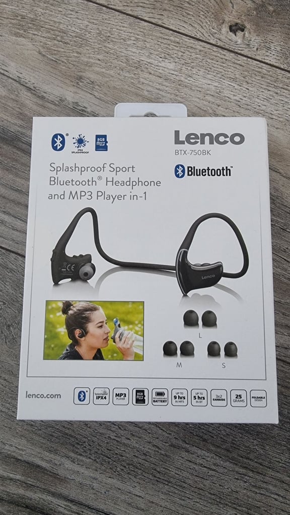 LENCO BTX-750BK  HEADPHONES 8GB Unopened Box 