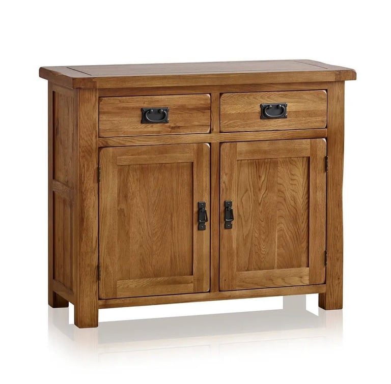 image for Oak Furnitureland Rustic Solid Oak Sideboard– 2 Draw – 2 Door – Superb Condition, RRP £500