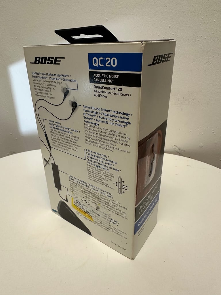 BOSE QuietComfort QC20 Acoustic Noise Cancelling Headphone Black - IOS