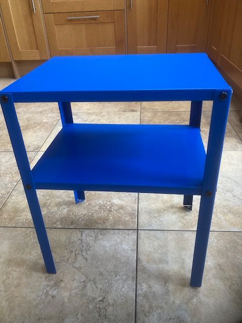 image for Ikea Knarrevik Blue Metal Side Table