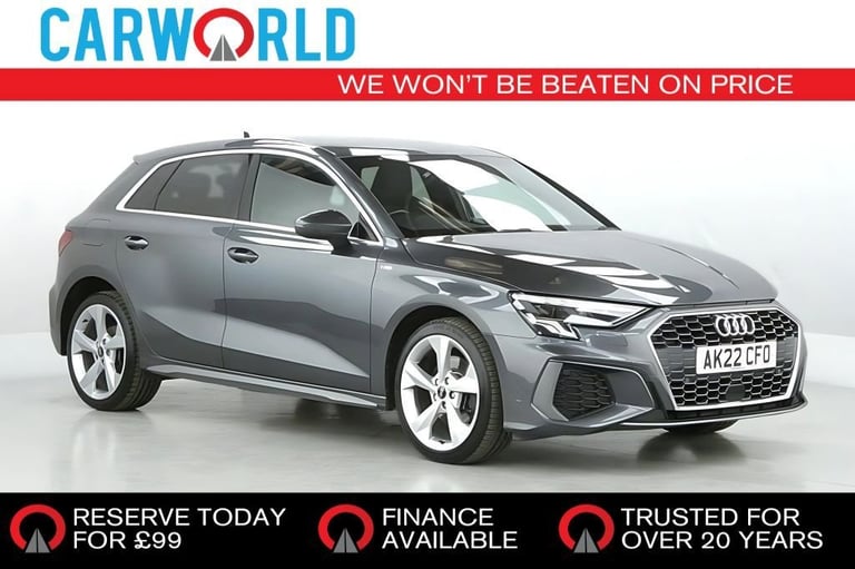 2022 Audi A3 1.4 TFSIe 40 S line Sportback 5dr Petrol Plug-in Hybrid S Tronic Euro 6 (s/ Hatchbac...