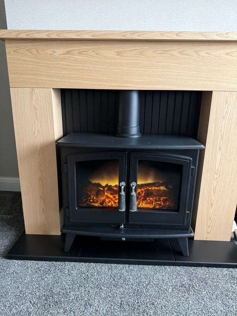 Electric Stove Fireplace and Surround