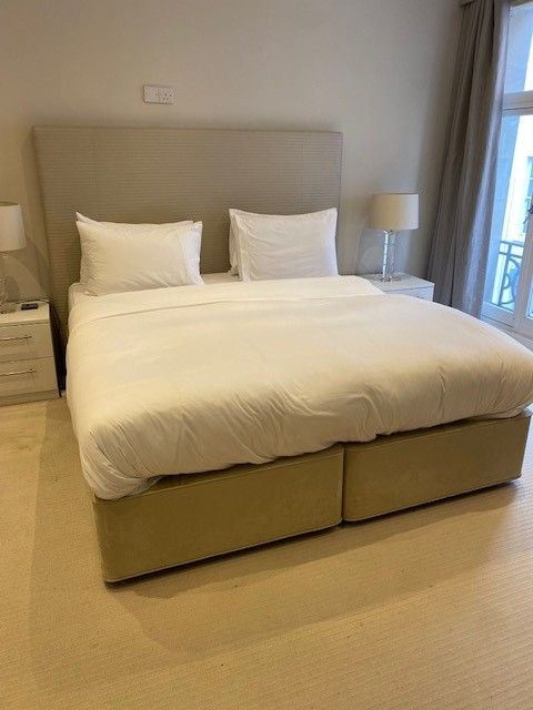 Hypnos Superking upholstered bed base with storage drawers in good condition, used. 
