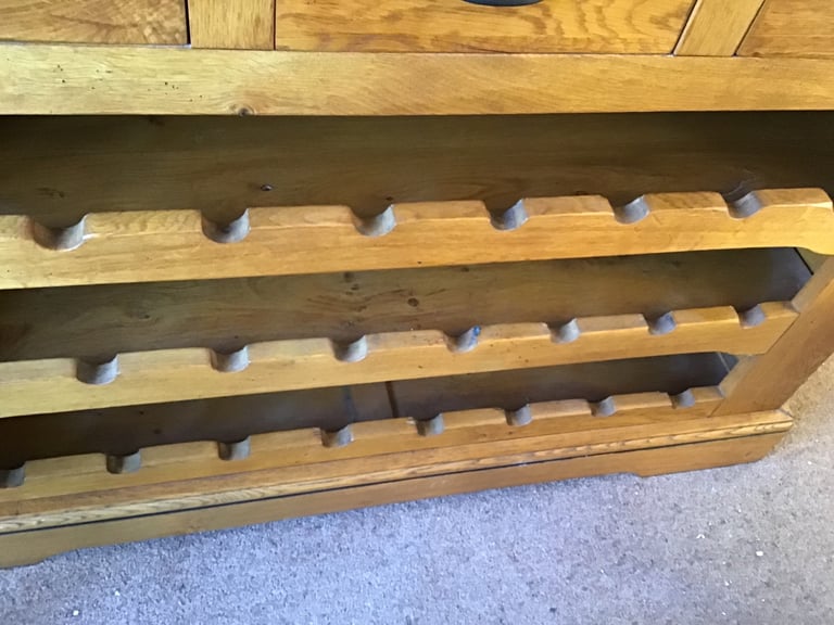 SOLID OAK WINE RACK/CABINET