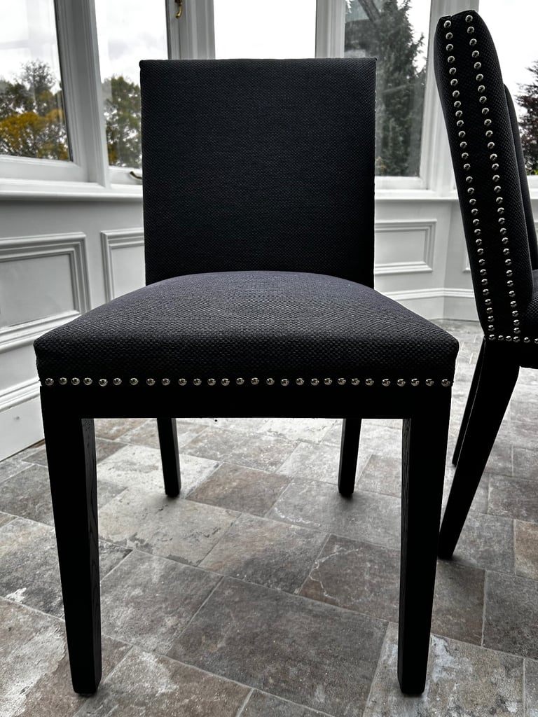 Grey & Black Studded Dining Chairs 