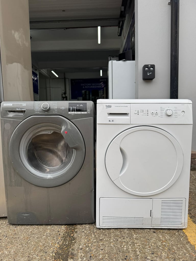 Beko 8 kg Condenser Tumble Dryer + Hoover 8 kg 1600 rpm Washing Machine Combo