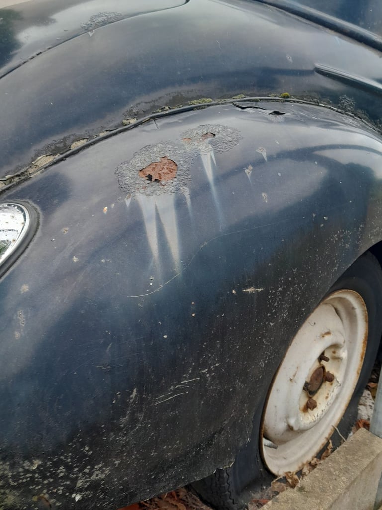 1967 Morris Minor. Black and Leather Red interior