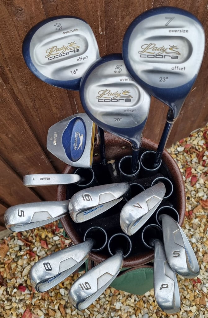 KING COBRA SZ - Lite flex Graphite 5-SW, Cobra OFFSET 3-5-7, putters x2 & trolley bag