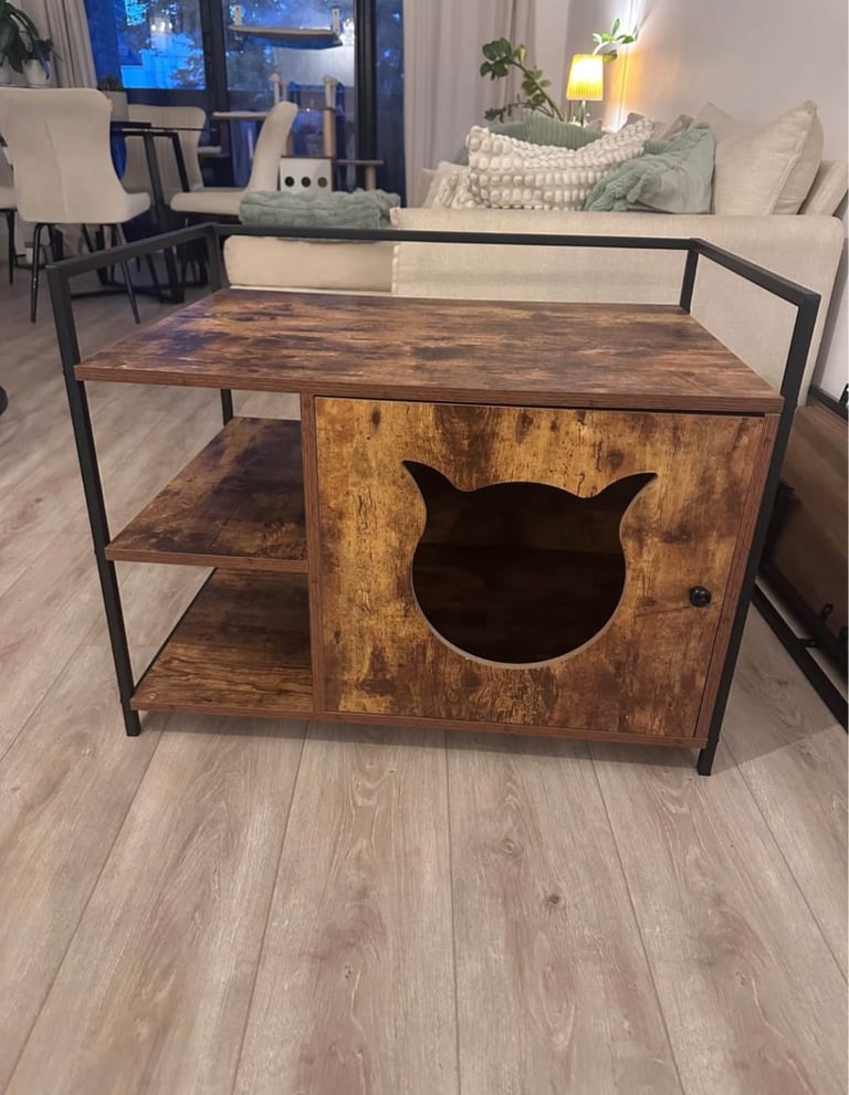 image for Cat litter box enclosure or pet cupboard (bed included)