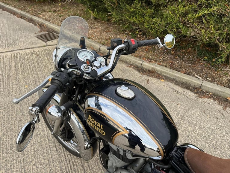 2015 15 ROYAL ENFIELD BULLET CLASSIC EFI MODERN RETRO CHROME  BLACK FI PANNIERS