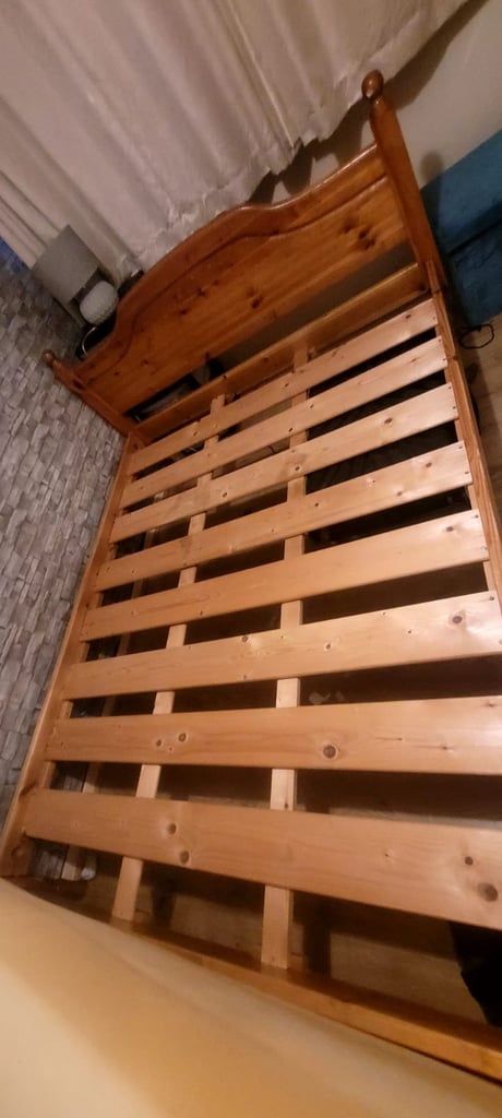 image for Solid king bed + Mattress (delivery available 