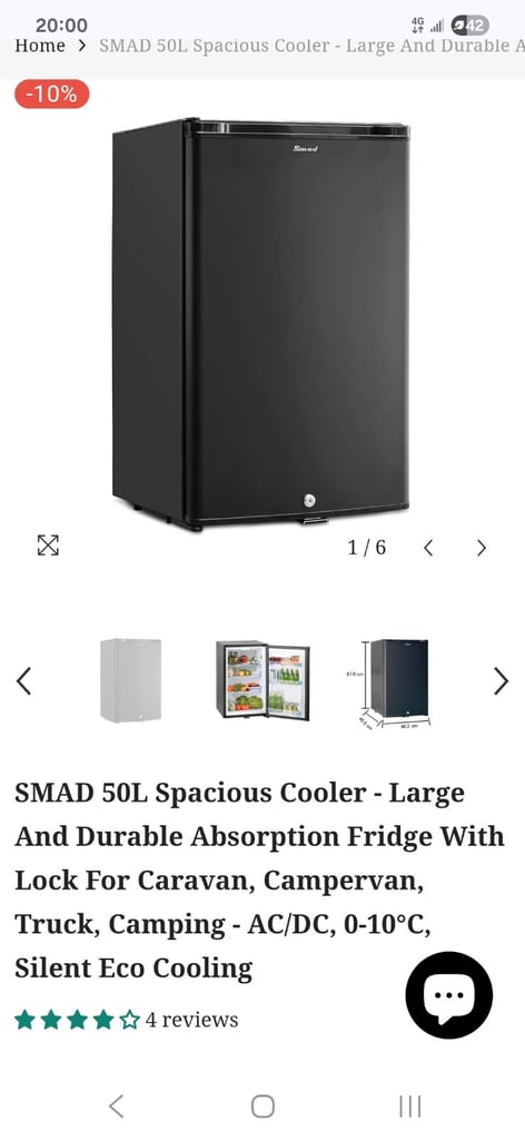 SMAD 50l 12v 240v camper fridge
