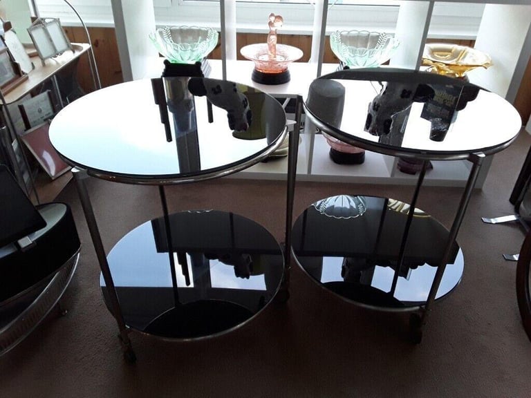 Ikea Glass/Metal Trolleys Pair