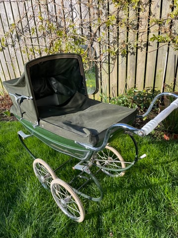 Green silver best sale cross dolls pram