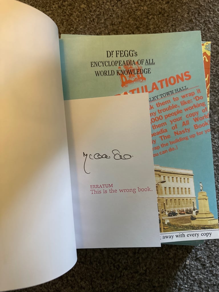 Signed by Michael Palin - Dr Fegg’s Encyclopaedia of all World Knowledge
