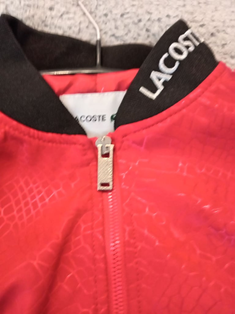 Genuine red rare croc print lacoste jacket 