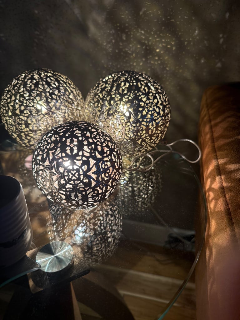 Set of three, joined, Moroccan style table lamps