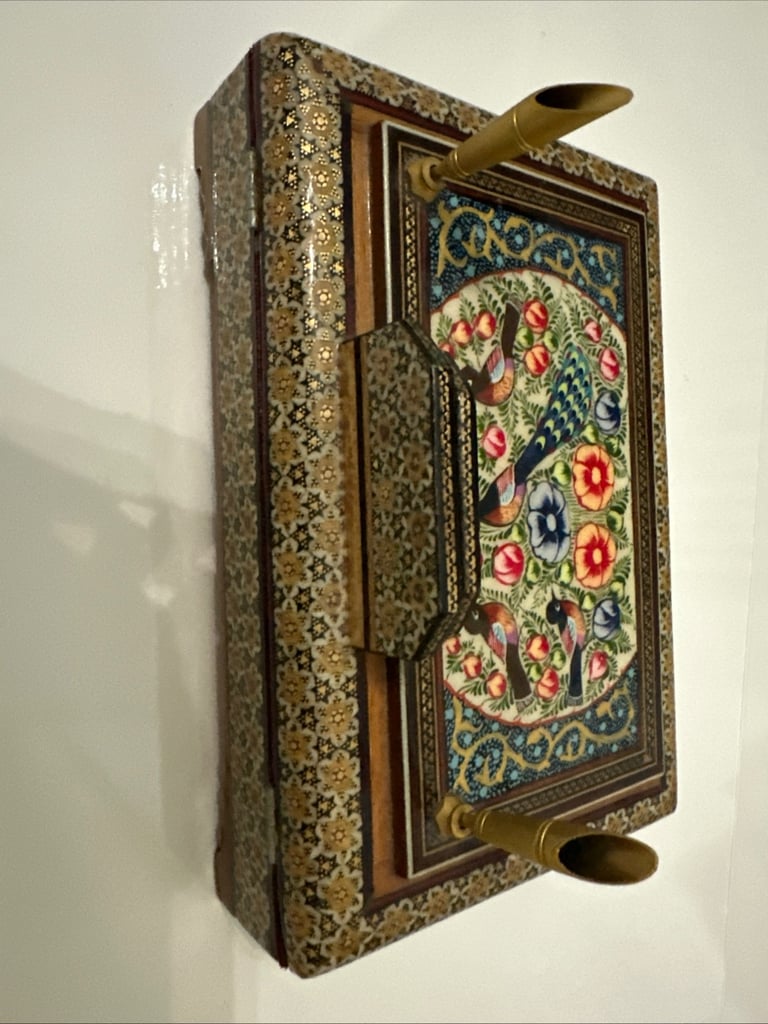 Vintage Inlaid Khatam Pen/Card Holder, Handmade Khatam Box, Vintage Desk...