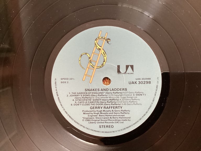 Gerry Rafferty, Snakes and Ladders, original vinyl LP, for sale