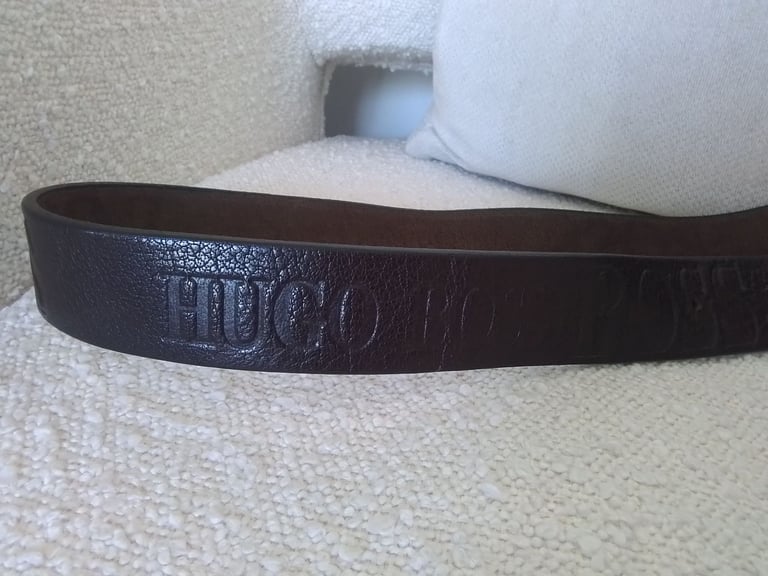 Belt Mens Dark Brown Leather Belt - Hugo Boss 