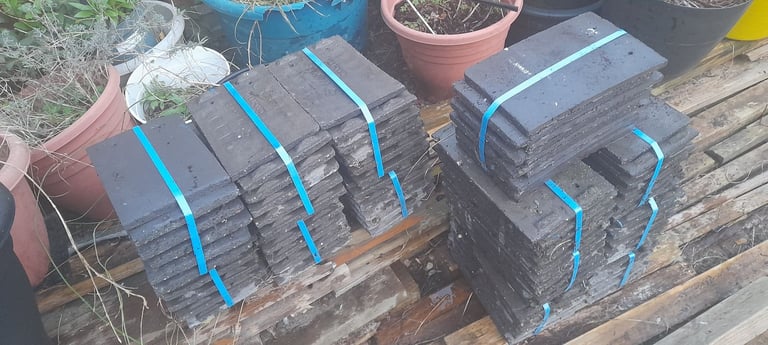 130 Roof Tiles for Sale Size 27cm x 17cm. (Black / Grey) New and Unused