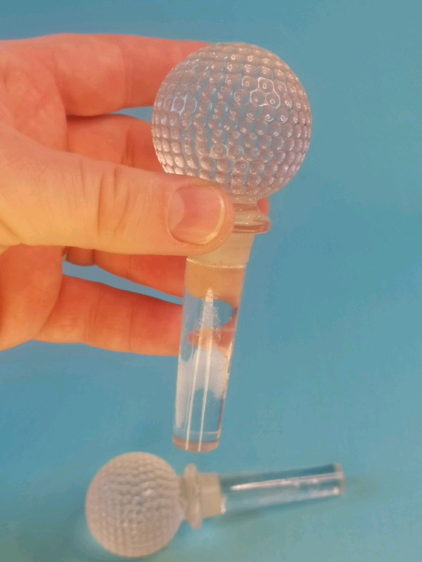 4,2-inch, 2x Vintage Golf Ball Crystal Decanter Stopper Bottle Cork. 