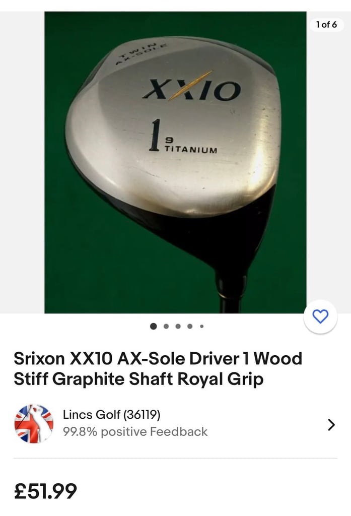 SRIXON XX10 AX SOLE TITANIUM DRIVER.     R/H. 