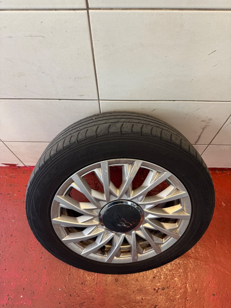 4 x Original Fiat 500 alloys and tyres! 15 inch - Good condition!