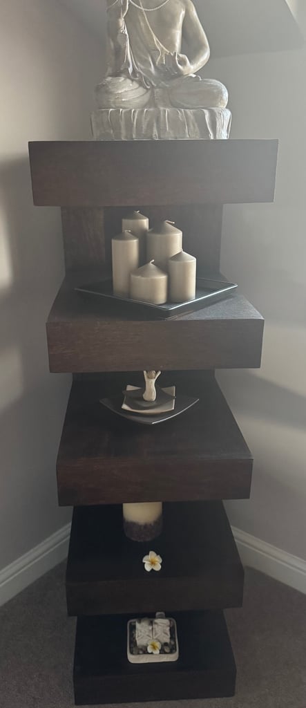 image for Dark wood decorative shelving 