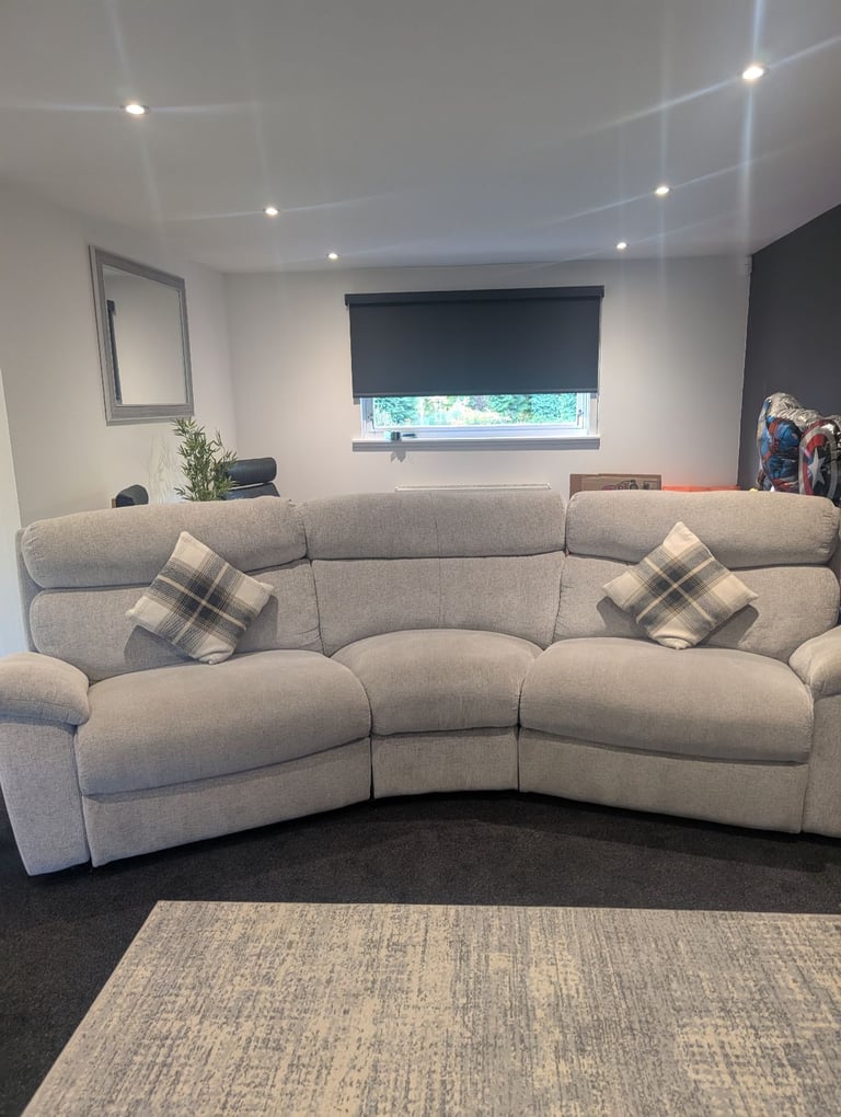 image for Grey 4 seater curved sofa