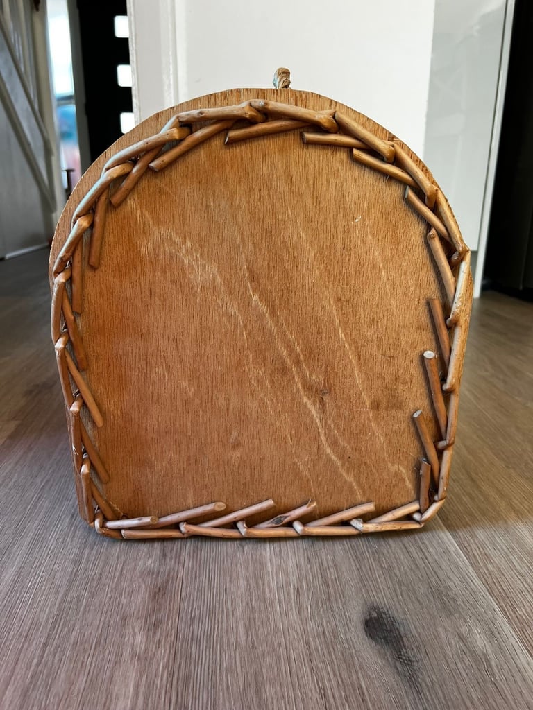 🧺 Vintage Wicker Pet Carrier / Cat or Small Dog Basket 🐾