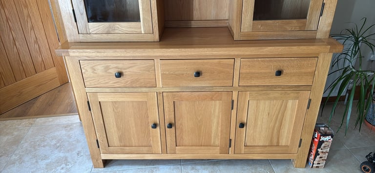 Oak sideboard and display case