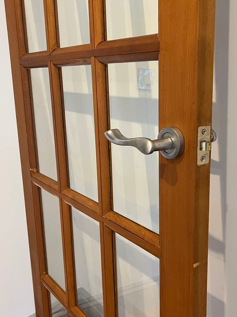 Solid Oak Wooden Glass Panel Door