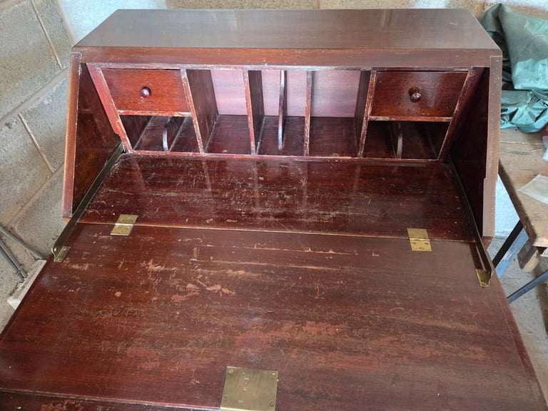 Vintage writing bureau with three drawers
