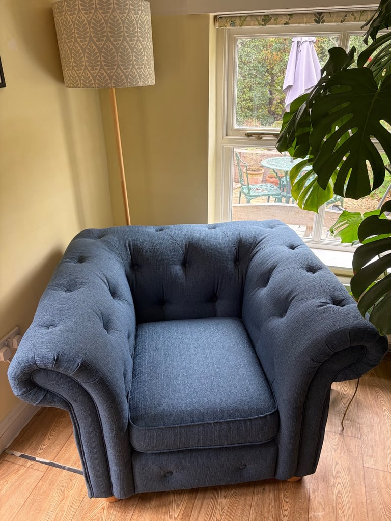 image for Large Blue Armchair - Excellent Condition 