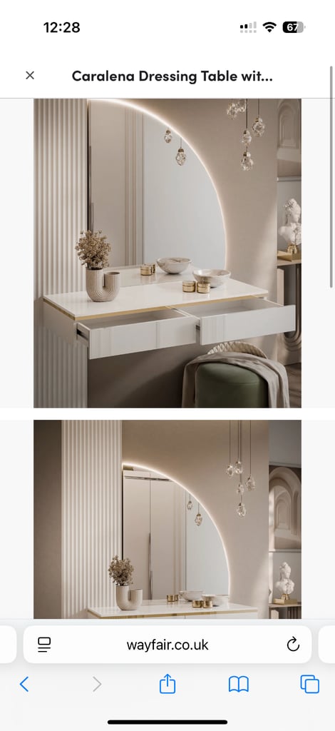 Dressing table and mirror
