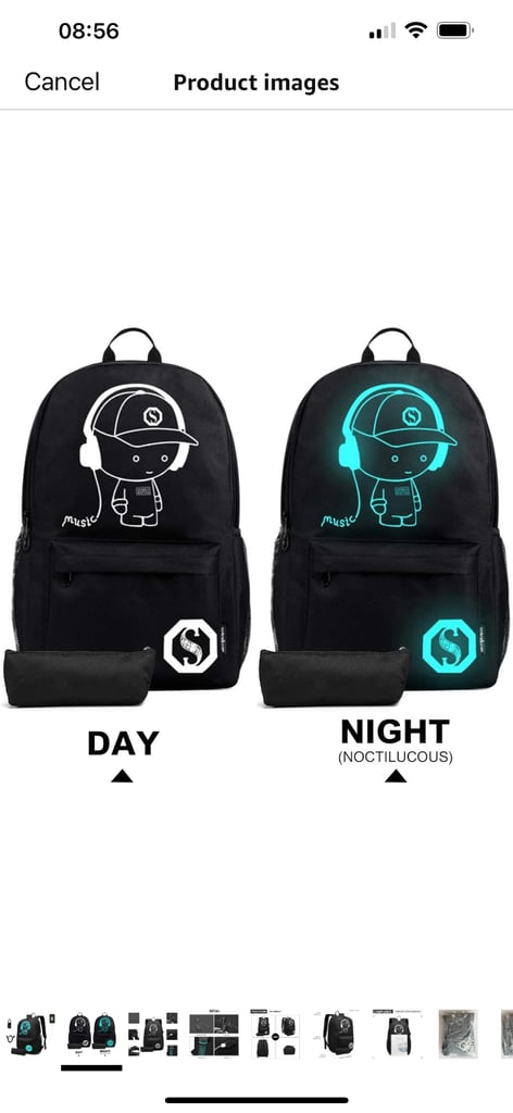 Brand New! Senkey & Style Glow in the Dark Rucksack / School Bag