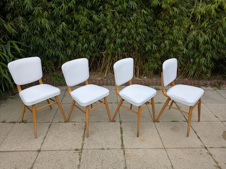 4 x Vintage Retro Dining Chairs MCM Delivery Available 